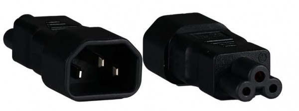 Netzkabel 230V Adapter C6-Stecker(Mickey-Mouse/Kleeblatt) -&gt; C7-Buchse EURO8