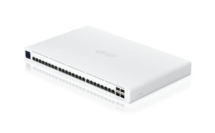 Ubiquiti Switch full managed Layer2 28 Port • 24x GbE • PoE Budget 220W • 16x 27V Passive-PoE • 4x SFP+ • 19" • UISP • UISP-S-Pro