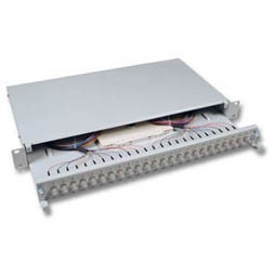 LWL-Patchpanel Spleisbox,19&quot;, 12xST, 50/125um,ausziehbar,