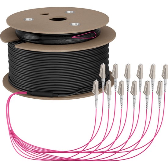 LWL-Kabel, Trunkkabel U-DQ(ZN)BH 12G 50/125, LC/LC OM4 100m