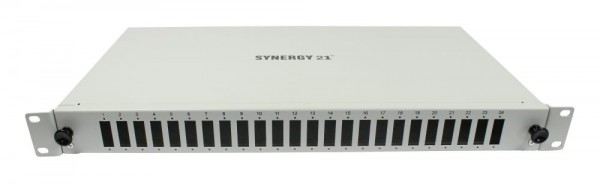 LWL-Patchpanel 18xSC-Duplex-Buchsen, 19", OS2, 9/125u Singlemode, Lichtgrau, Synergy 21,