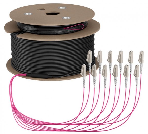 LWL-Kabel, Trunkkabel U-DQ(ZN)BH 12G 50/125, LC/LC OM4 60m