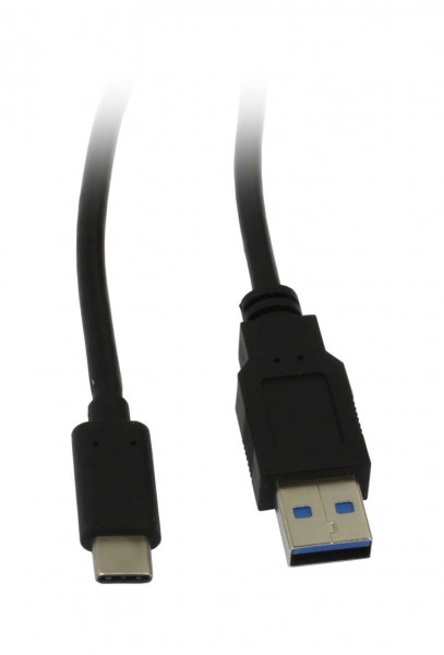 Kabel USB, C(St) => A(St), 1.0m, USB3.1, schwarz, 10G/3A, Gen 2, Synergy 21,