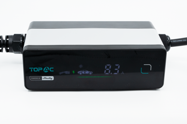 Shelly PbS · &quot;TopAC Portable EV Charger 11kW&quot; · Tragbares Ladegerät für Elektroautos · WLAN · BT · EVE01-11R