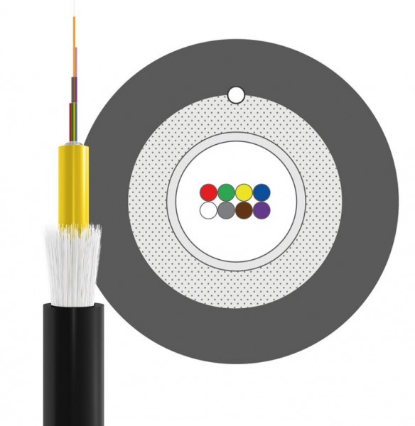 LWL-Kabel 8G, außen, 50/125u, OM4, Schwarz, Außendurchmesser ca. 5,8mm,