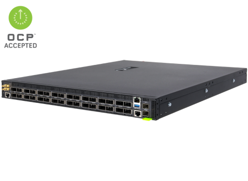 EdgeCore Switch full manged 32 Port • 32 x 400G QSFP-DD • 19" 1 HE • Datacenter Switch • Back-to-front • DCS510 • 9716-32D-O-AC-B