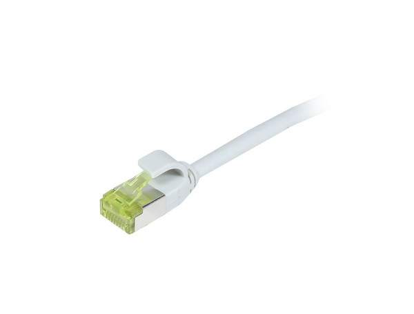 Patchkabel RJ45, CAT6A 500Mhz, 0.15m, grau, S/FTP, slimline rund d=4,5mm, TPE/LSZH(Superflex), AWG28, mit CAT7 Rohkabel, Synergy 21