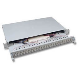 LWL-Patchpanel Spleisbox,19", 12xST, 9/125um,ausziehbar,
