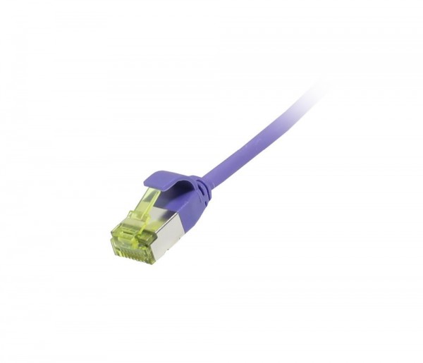 Patchkabel RJ45, CAT6A 500Mhz, 1.5m, lila, U/FTP, slimline rund d=3,8mm, TPE/LSZH(Superflex), AWG32, mit CAT7 Rohkabel, Synergy 21
