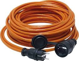 Bachmann Kabel, Verlängerung, Dose(CEE7)-&gt;Stecker(CEE7), 25m, Orange,