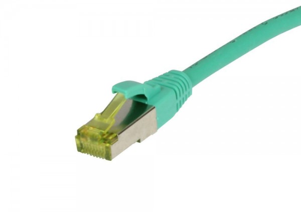 Patchkabel RJ45, CAT6A 500Mhz, 30m, grün, S-STP(S/FTP), TPE/LSZH(Ultraflex), AWG26, mit CAT7 Rohkabel, Synergy 21