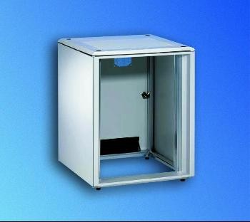 Knürr Schrank Smaract 9HE, B600/T600, T-Nut, Lichtgrau, ohne Fronttür,