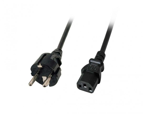 Netzkabel 230V Schutzkontakt CEE7(Stecker)->Kaltgeräte IEC-C13(Buchse), 1.8m, Black, Bulkware,
