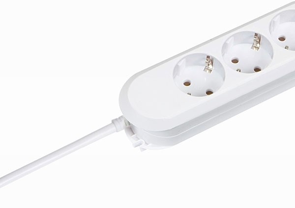 Bachmann Tischsteckdose, 3xDosen(CEE7)-&gt;Stecker(CEE7), Smart, 5m, weiss,