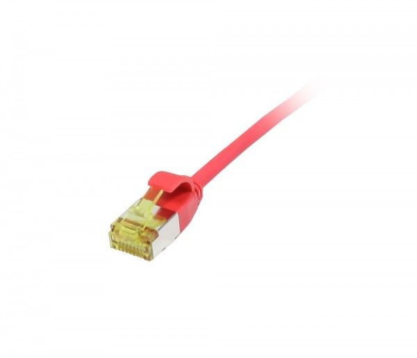 Patchkabel RJ45, CAT6A 500Mhz, 3m, rot, U/FTP, slimline rund d=3,8mm, TPE/LSZH(Superflex), AWG32, mit CAT7 Rohkabel, Synergy 21