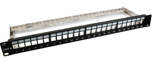 Keystone, Modulträger, 19"Patchpanel für 24xTP-Modul;1HE, Metallfarbe