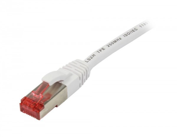 Patchkabel RJ45, CAT6 250Mhz, 0.15m weiss, S-STP(S/FTP), TPE/LSZH(Superflex), Synergy 21,