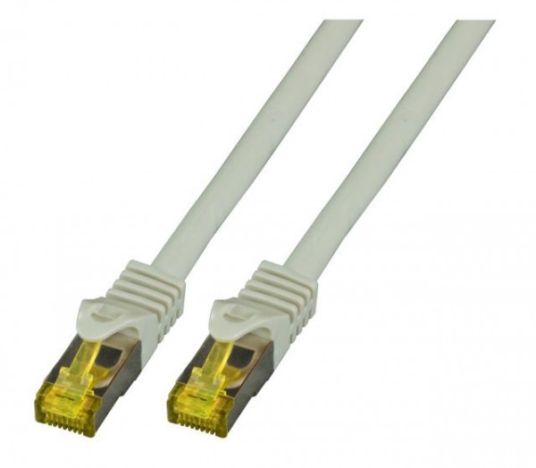 Patchkabel RJ45, CAT6A 500Mhz, 2m, grau, S-STP(S/FTP),LSZH, mit Cat.7 Rohkabel,