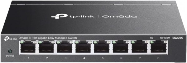 TP-Link Switch easy managed 8 Port • 8x 1 GbE • Lüfterlos, Omada • ES208GP