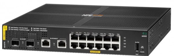 HP Switch 1000Mbit, 12xTP, 12xG+2xSFP-Slot, Aruba CX 6000 12G Class4 PoE 2G/2SFP 139W,