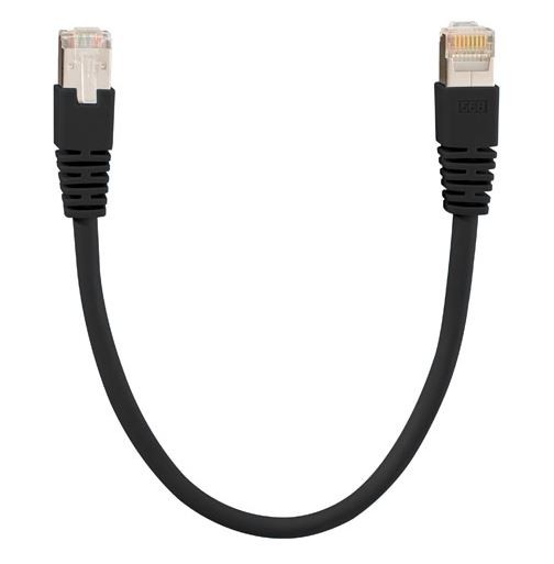 Rutenbeck Patchkabel RJ45, CAT6A 500Mhz, 1,0m, schwarz, S-STP(S/FTP), LSZH, AWG26,, PK Cat.6A iso U 6 kV HF 1,0 m sw