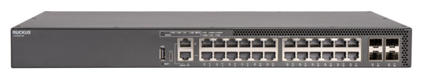 RUCKUS Networks switch full managed layer3 28 port • 24x 1 gbe • poe budget 370 w • 24x poe at • 4x sfp28 • 19" • icx8200-24p