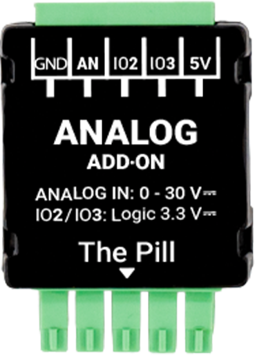 Shelly · The Pill · "Analog 0-30 V Add-on"