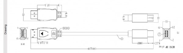 Bachmann Kabel Video DisplayPort Mini 1.2 =&gt; DisplayPort 1.2, 1,5m,