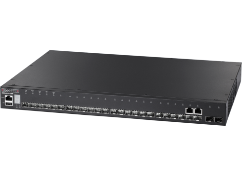 Edgecore Switch full managed Layer3 24 Port • 22 SFP • 2 x GE Combo (RJ45/SFP) • 2 x SFP+ ports • 1 x expansion • 19&quot; • ECS4620-28F-DC