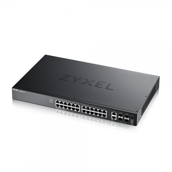 Zyxel Switch full managed Layer3 30 Port • 24x 1 GbE • 2x 10 GbE • 4x SFP+ • 19" • NebulaFlex Pro • XGS2220-30