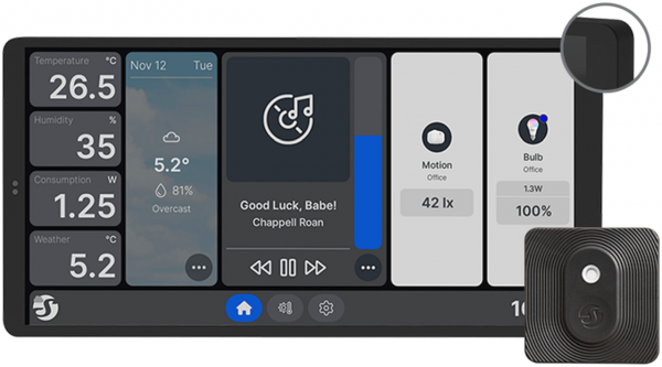 Shelly · Unterputz · "Wall Display X2 Black + Blu H&amp;T Black" · Android · WLAN · Schwarz