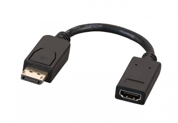 Kabel Video DisplayPort Adapter, DisplayPort --&gt;&gt; HDMI?-A, St/Bu, schwarz, 4K 30HZ,