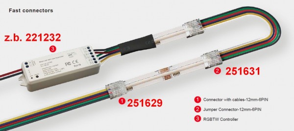 Synergy 21 LED Flex Strip zub. COB IP20 Connector + Jumper RGB-WW VPE: 10 pieces (10erPack)