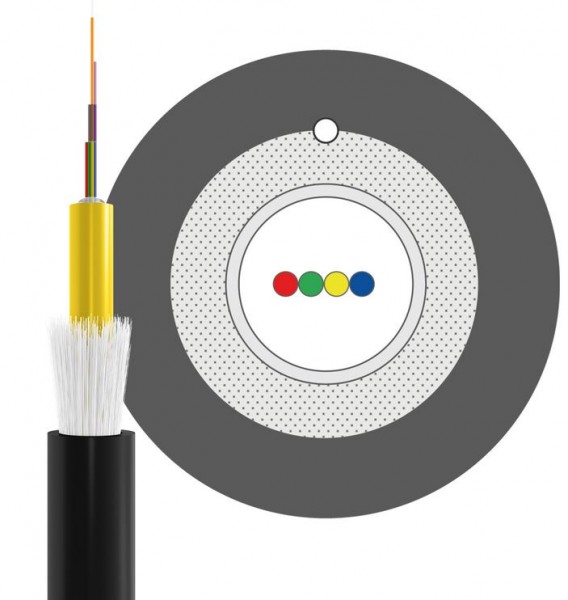 LWL-Kabel 4G, außen, 50/125u, OM4, Schwarz, Außendurchmesser ca. 5,8mm,