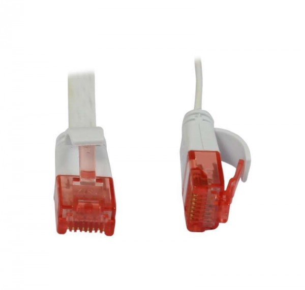 Patchkabel RJ45, CAT6 250Mhz, 10m weiss, UTP(U/UTP), PVC, Flach, Synergy 21,