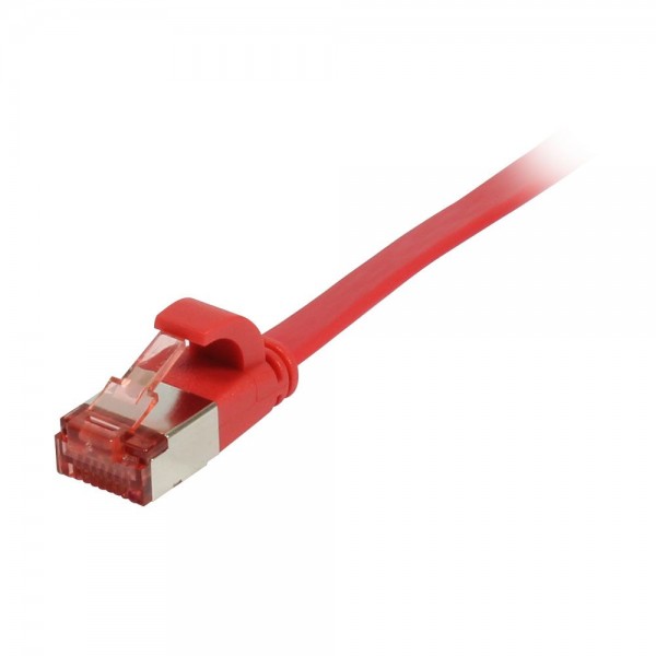 Patchkabel RJ45, CAT6 250Mhz, 10m rot, FTP(U/FTP), TPE(Superflex), Flach, Synergy 21,