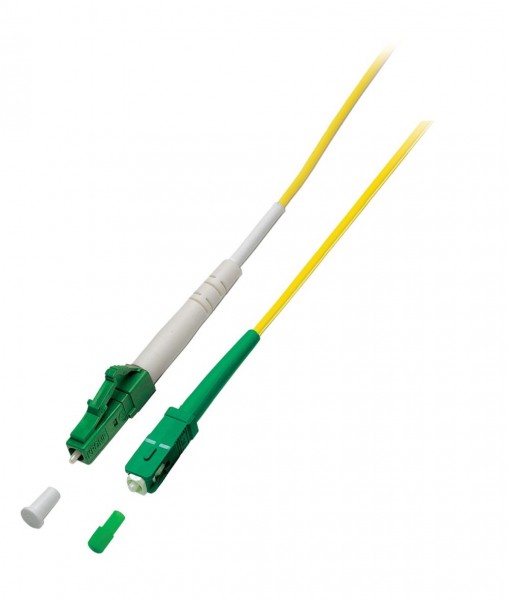 LWL-1-Faser-Patchk. 5mtr.LC(APC)-SC(APC), 9/125u, Schrägschliff, AD=3mm, G657.A2,