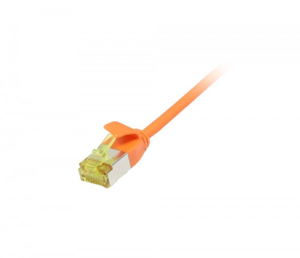 Patchkabel RJ45, CAT6A 500Mhz, 2m, orange, U/FTP, slimline rund d=3,8mm, TPE/LSZH(Superflex), AWG32, mit CAT7 Rohkabel, Synergy 21