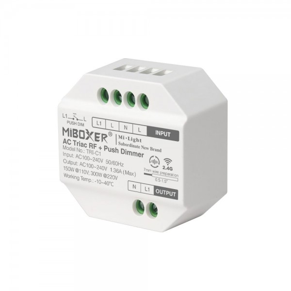 MiBoxer TRI-C1 LED Dimmer Controller AC TRIAC RF+Push