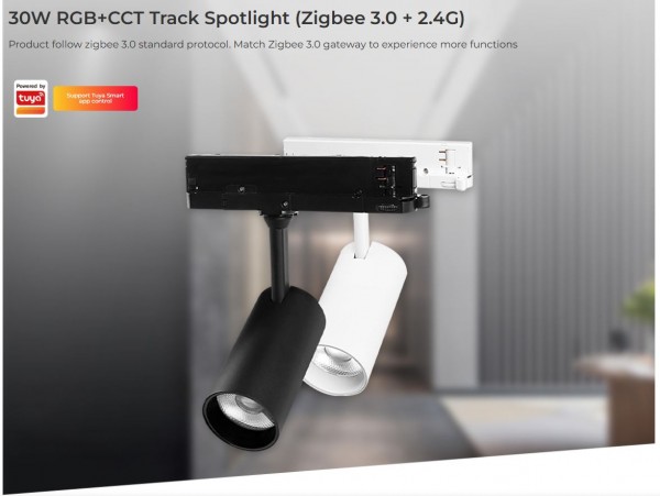 MiBoxer TS5-30B-ZR LED Track Spotlight 30W RGB-WW (RGB-CCT) Zigbee 3.0 + 2.4G schwarz