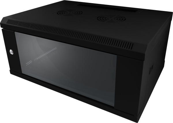 ALLNET 19"Wandgehäuse, 6HE, 1-teilig, T600mm, Schwarz, SMC-Serie,