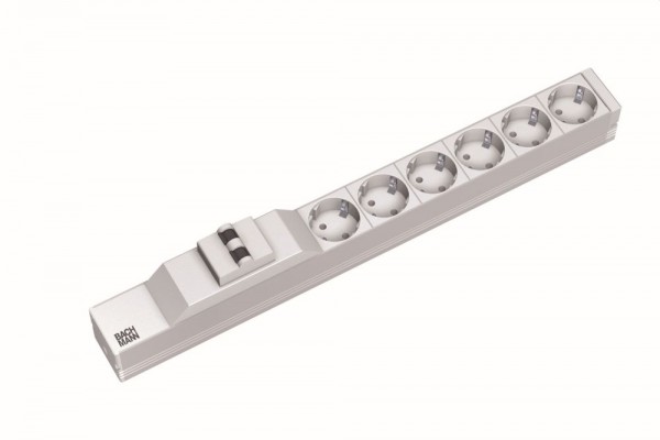 ALLNET 19&quot;zbh. Steckdosenleiste, 6xDosen(CEE7)-&gt;Stecker(CEE7), LS(Leitungsschutzschalter 16A), Bachmann