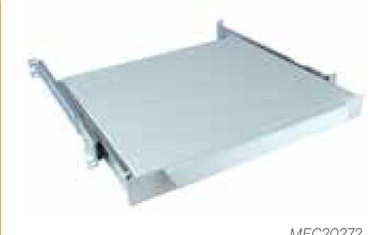 Knürr(Vertiv) zub.Schreibplatte 1HE, 19??, B408xT560mm, t565-750, Lichtgrau,