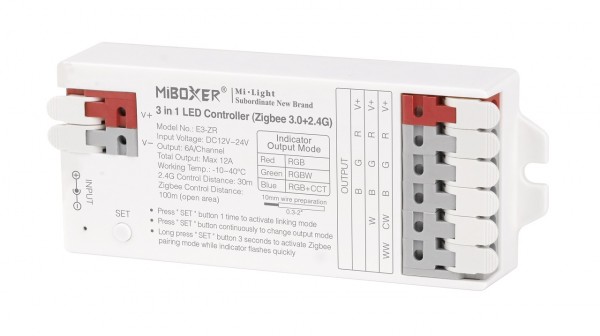 MiBoxer E3-ZR LED Controller 3in1 (RGB/RGB-W/RGB+CCT) Zigbee 3.0/2.4G