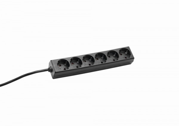Bachmann Tischsteckdose, 6xDosen(CEE7)->Stecker(CEE7), 1,5m, Schwarz, SELLY,