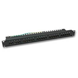 Patch Panel 25xTP,CAT3,ISDN,19&quot;,Schwarz,