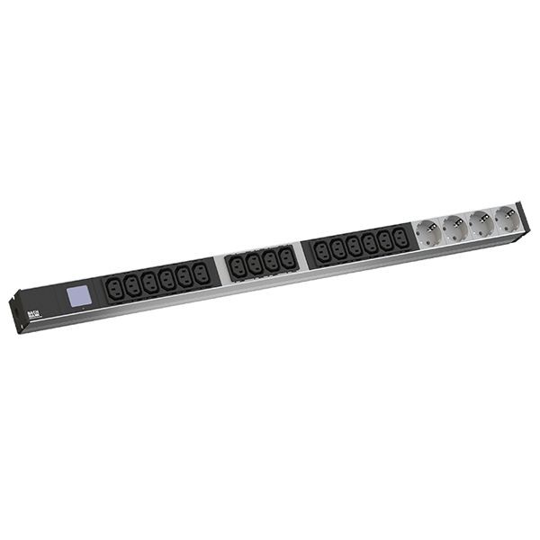 Bachmann PDU, Steckdosen, 16xDosen(C13)+4xCEE7/3->1ph Zuleitung 3,0m CEE 16A Stecker Blau, BN0500,