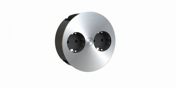 Bachmann TWIST, Steckdose, 2xCEE7/3 2,0m AEH Edelstahl-Optik