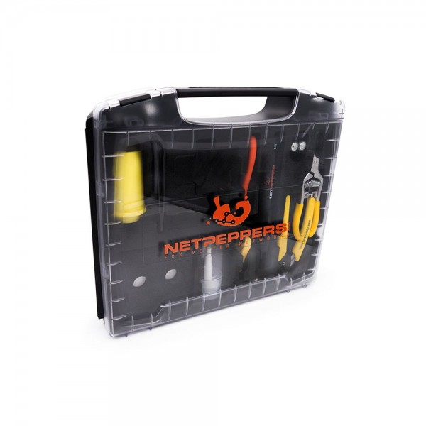 NetPeppers LWL Glasfaser, Werkzeugkoffer/INSTALLATIONSKIT, mit Spleißschutzpresse TELENT, *ohne Cleaver*,