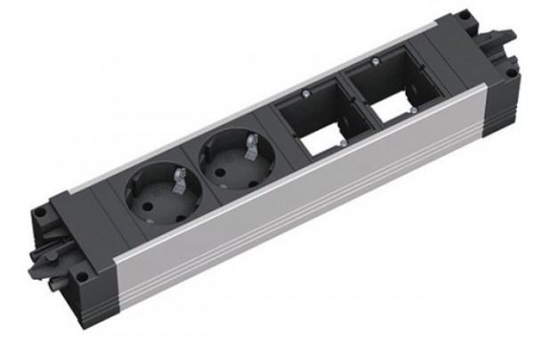 Bachmann STEP ALU, Steckdose, 2xDosen(CEE7)->2x(GST18), 2xCM,